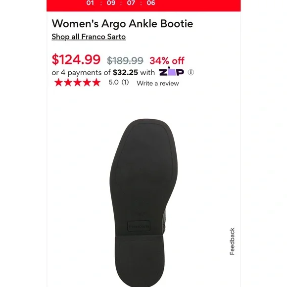 Franco Argo Ankle Bootie size 8 (ALSO FITS 8.5) - Picture 6 of 11